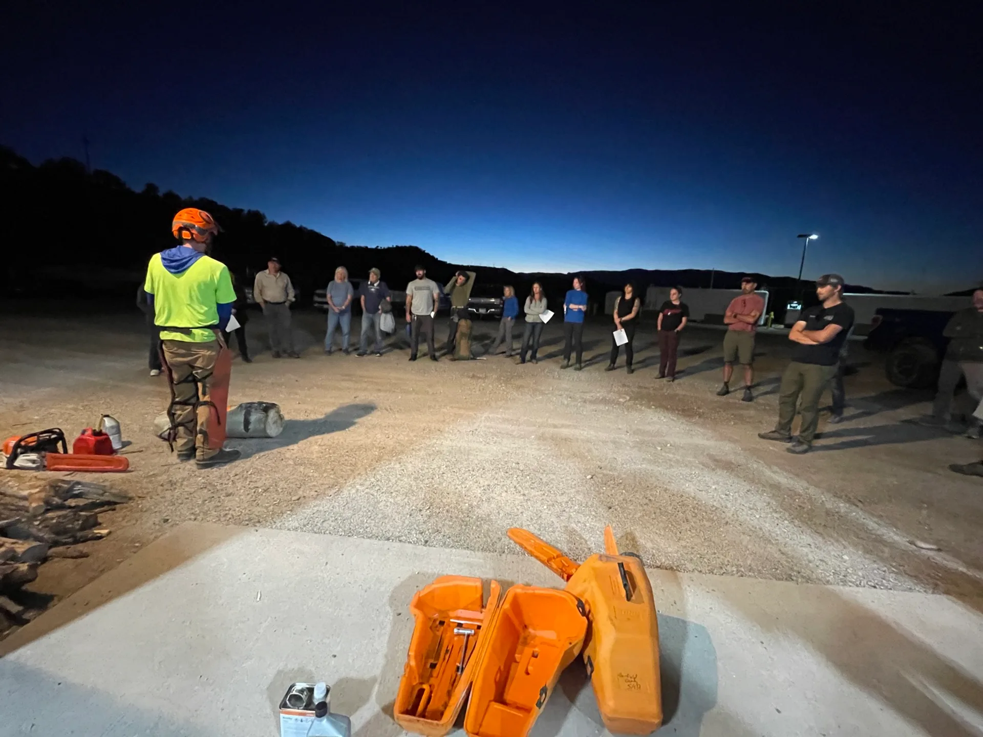 Earth-Wise team training on climbing and aerial rescue techniques