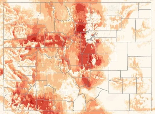 Colorado population density heat map